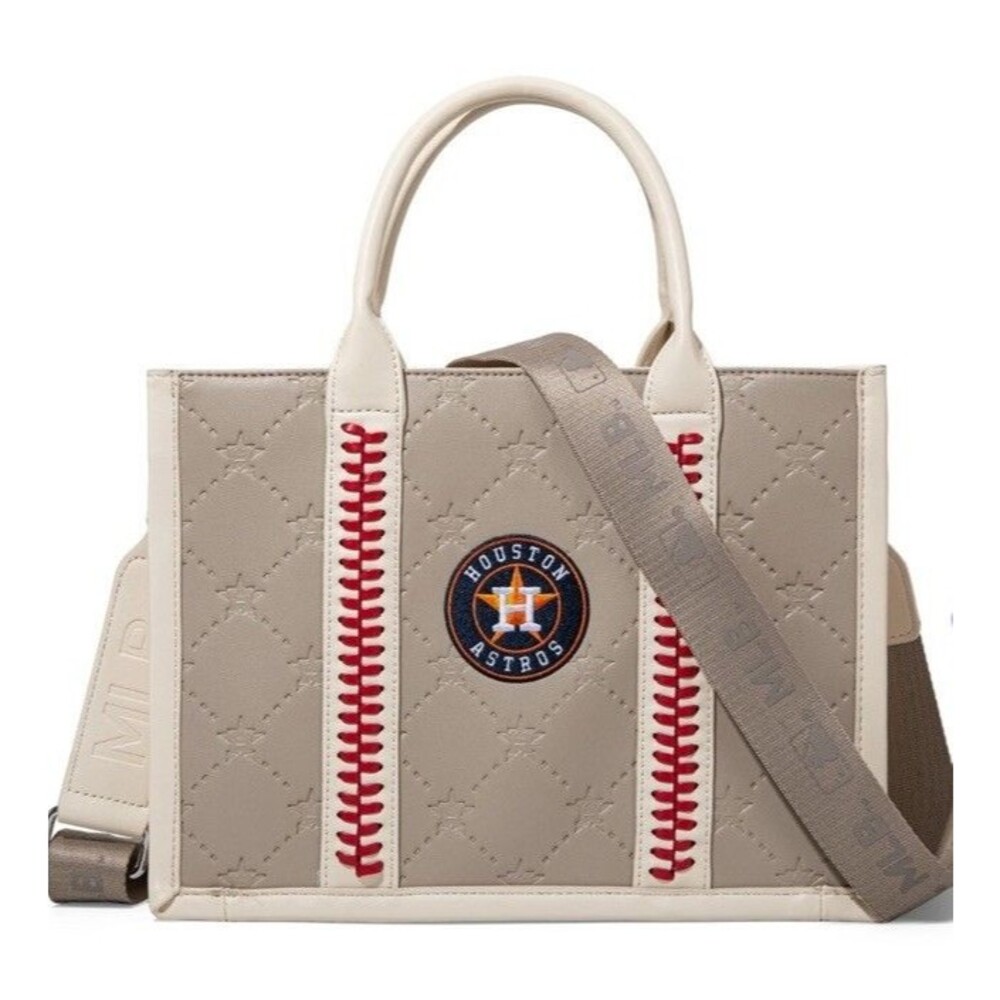 Montana West MLB Beige MLB Houston Astros Team Whipstitch Tote/Crossbody NWT